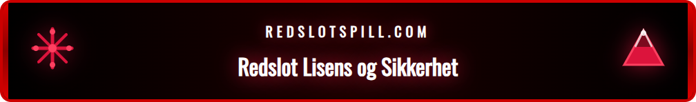 Skjermbilde som viser Redslot sin gyldige spillisens og SSL-kryptering.
