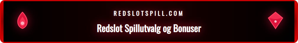 Kollasj av populære spilleautomater og kampanjetilbud hos Redslot casino.