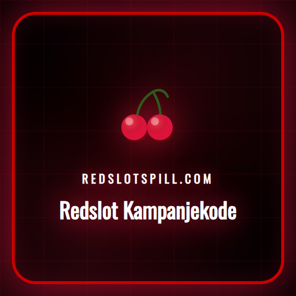En representasjon av Redslot Casinos kampanjeside på en bærbar datamaskin, med fokus på bonuskoder.