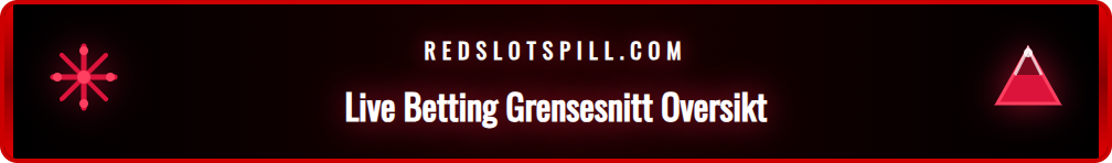 Skjermbilde av Redslots live betting-grensesnitt under en fotballkamp.