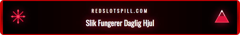 Skjermbilde som viser grensesnittet til Redslot Daglig Hjul med spinn-knappen.