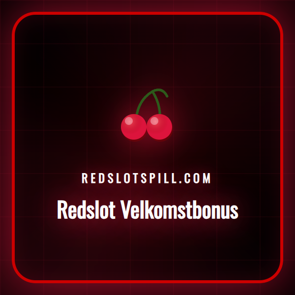 En illustrasjon som viser Redslot-logoen med mynter og bonussymboler.